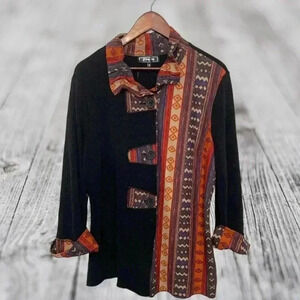 Minko Southwestern Style Loose Fitting  Long Sleeve